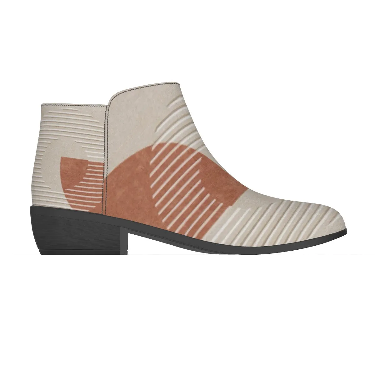 Women's Fashion Boots67 beige, and rust print