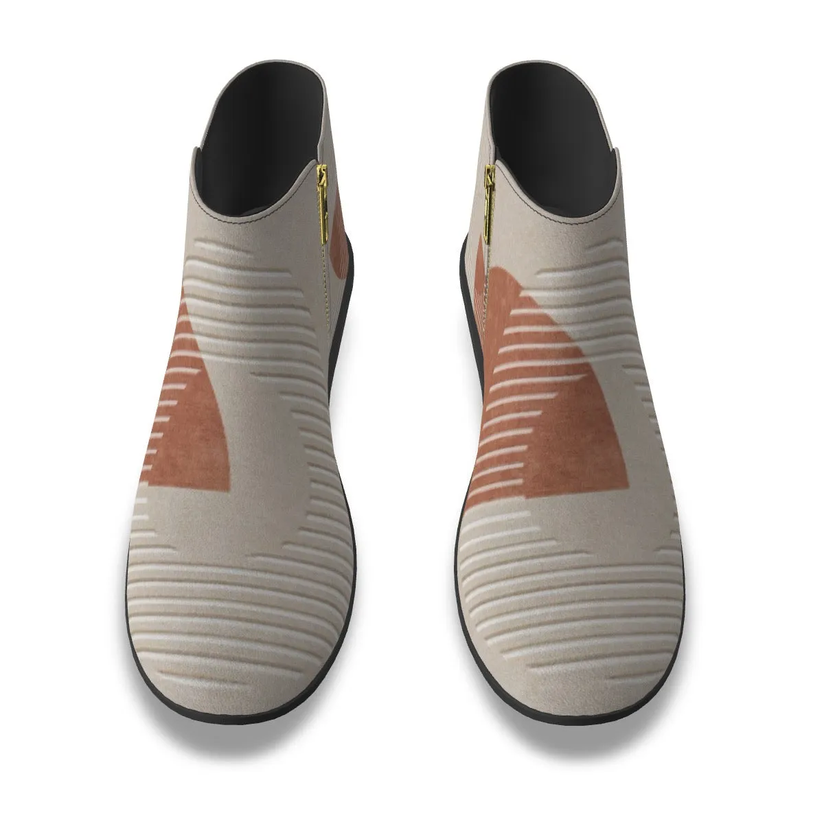 Women's Fashion Boots67 beige, and rust print