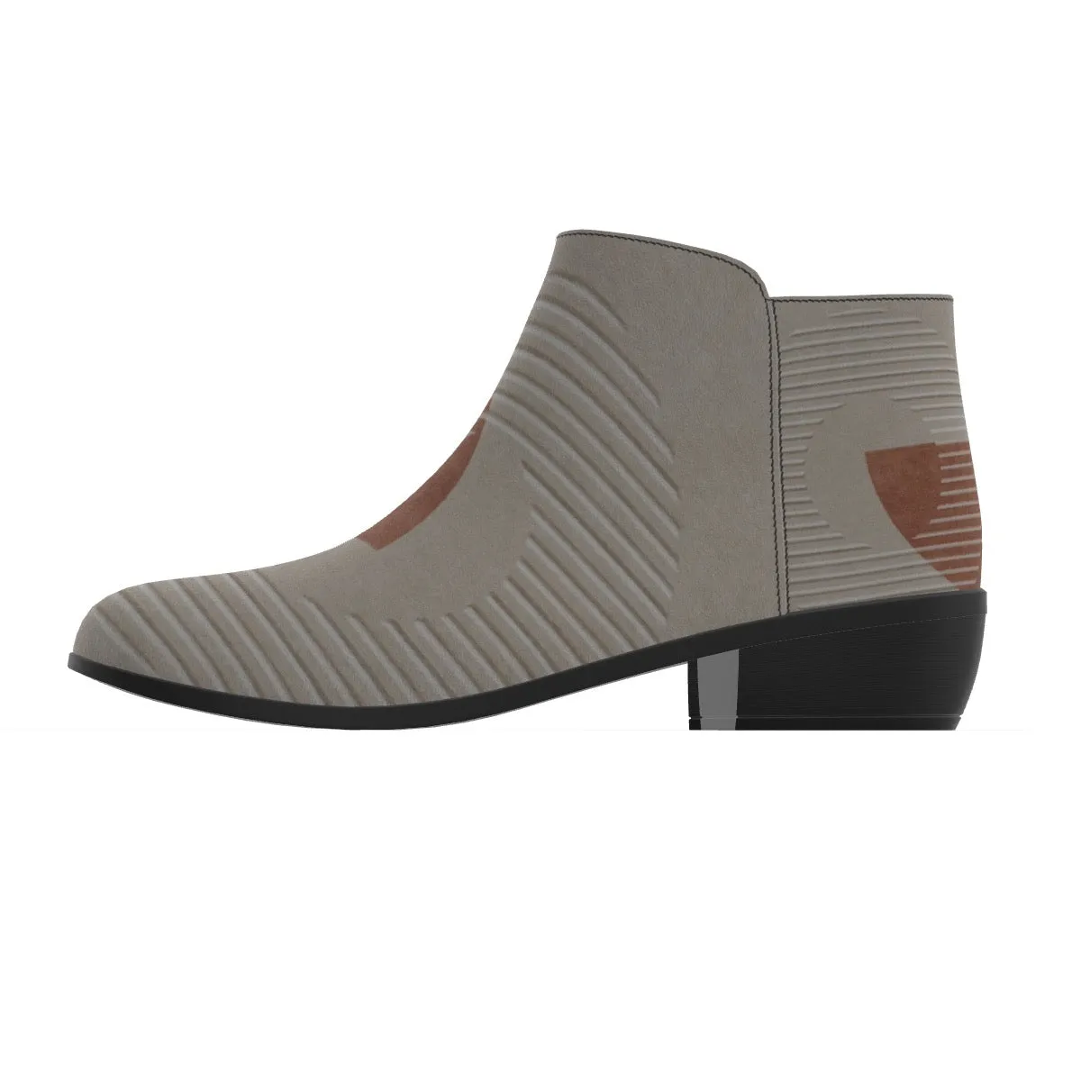 Women's Fashion Boots67 beige, and rust print